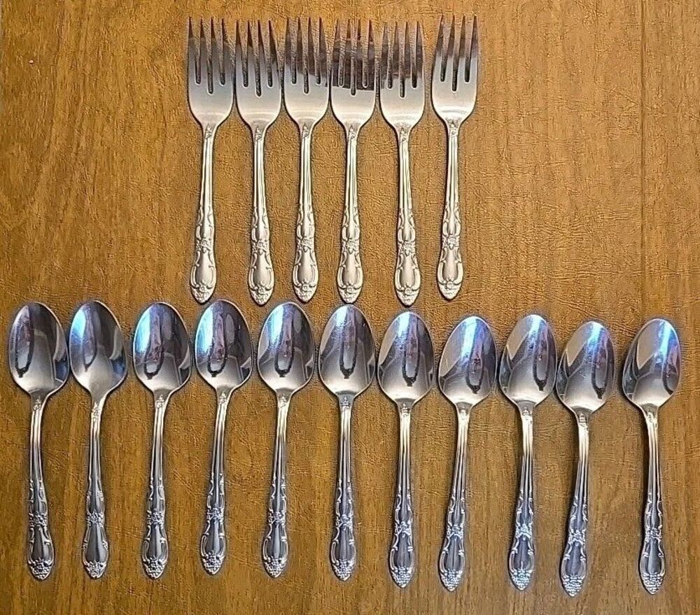 Vintage Oneidacraft Thor Custom Stainless Spoons & Forks Flatware 17 pieces